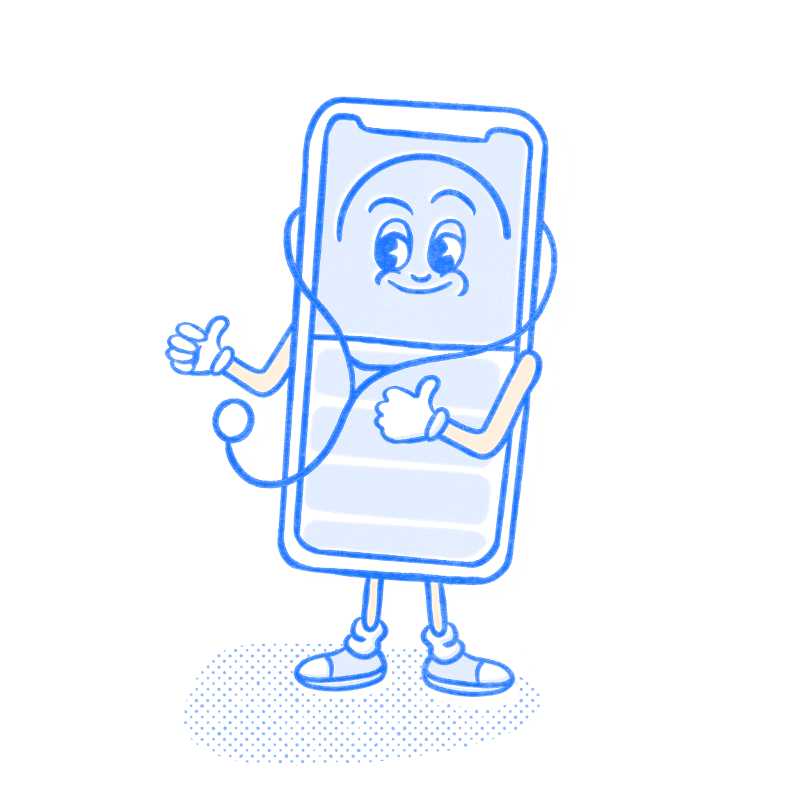 Medical Pocket Prep mascot wears stethoscope and gives thumbs up. Illustration.