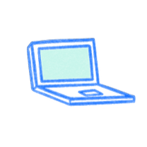 Open laptop. Illustration.