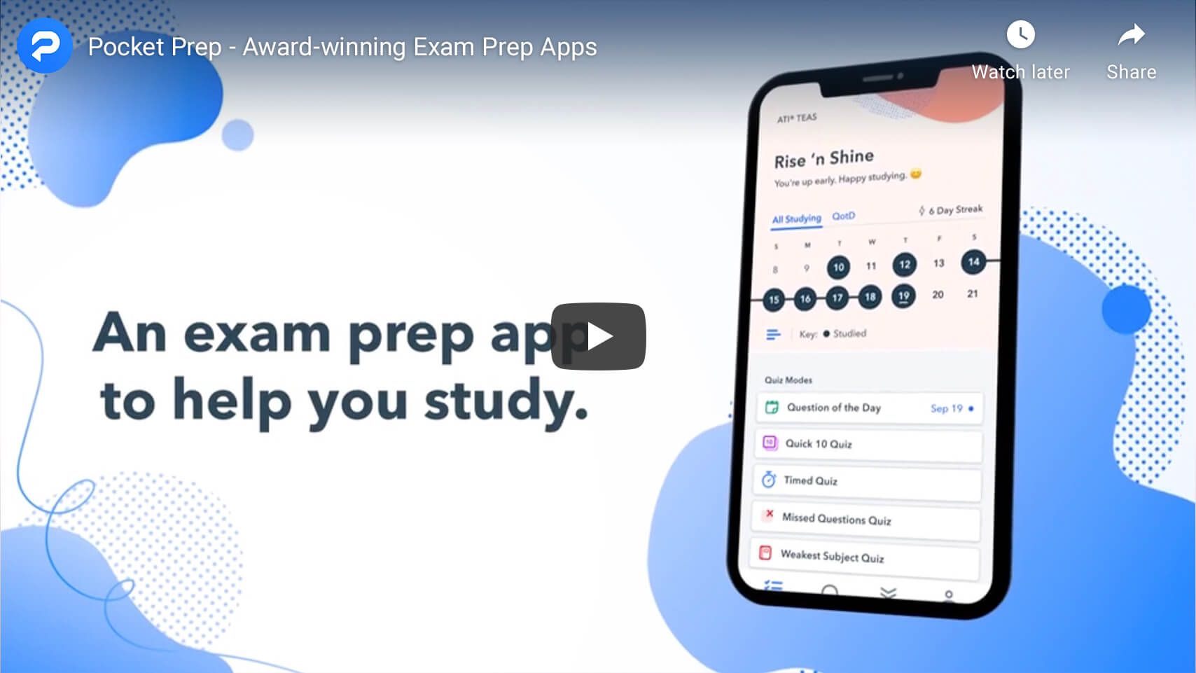 YouTube Video Pocket Prep - Award-winning Exam Prep Apps.