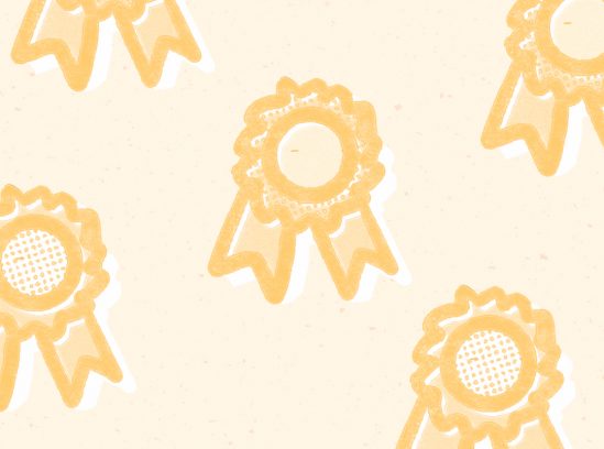 Award badge pattern in yellow